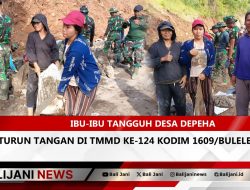 Ibu-Ibu Tangguh Desa Depeha Turun Tangan di TMMD ke-124 Kodim 1609/Buleleng