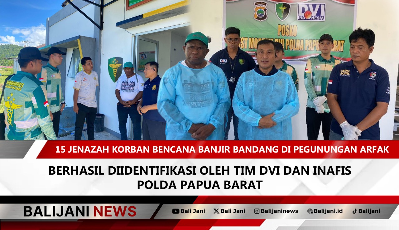 Tim DVI dan INAFIS Polda Papua Barat identifikasi jenazah korban banjir bandang di Pegunungan Arfak