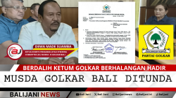 Surat resmi DPP Golkar tentang penundaan Musda XI Golkar Bali, tertanggal 21 Mei 2025