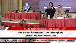 Konferensi pers Polda Jatim ungkap 1.863 kasus dan 2.307 tersangka dalam Operasi Pekat II Semeru 2025