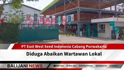 Wartawan lokal berkumpul di depan kantor PT East West Seed Indonesia Cabang Purwakarta, menuntut klarifikasi terkait peliputan HUT perusahaan