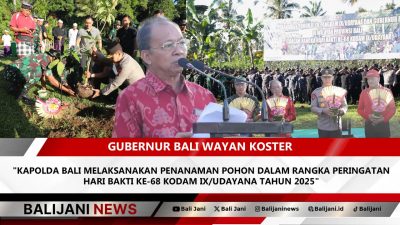 Kapolda Bali menanam pohon di Kebun Raya Gianyar dalam peringatan Hari Bakti ke-68 Kodam IX/Udayana