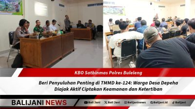 Ipda Wayan Sumara berikan penyuluhan Kamtibmas kepada warga Desa Depeha dalam kegiatan TMMD ke-124 Kodim 1609/Buleleng.