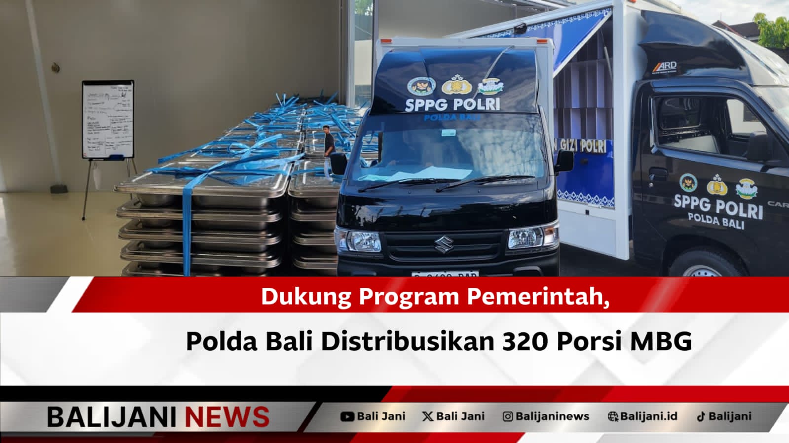 Polda Bali menyalurkan makanan bergizi gratis kepada pelajar SD dan TK di Denpasar