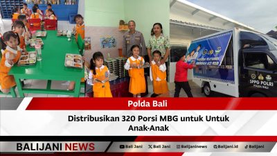 Polda Bali Distribusikan Makanan Bergizi Gratis ke Anak-Anak Sekolah di Denpasar