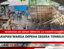 Reservoar Air Bersih TMMD ke-124 Hampir Rampung, Harapan Warga Depeha Segera Terwujud