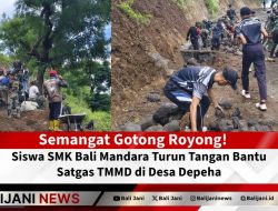 Semangat Gotong Royong! Siswa SMK Bali Mandara Turun Tangan Bantu Satgas TMMD di Desa Depeha