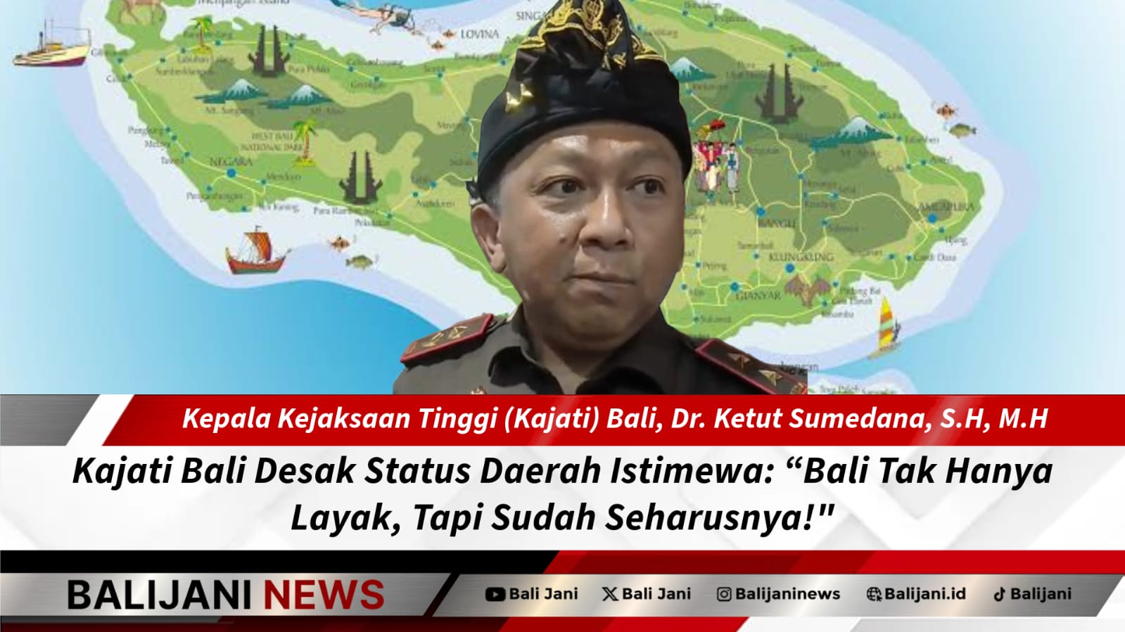 Kajati Bali Ketut Sumedana Usulkan Status Daerah Istimewa untuk Bali dalam acara peresmian Bale Kerta Adhyaksa, Gianyar