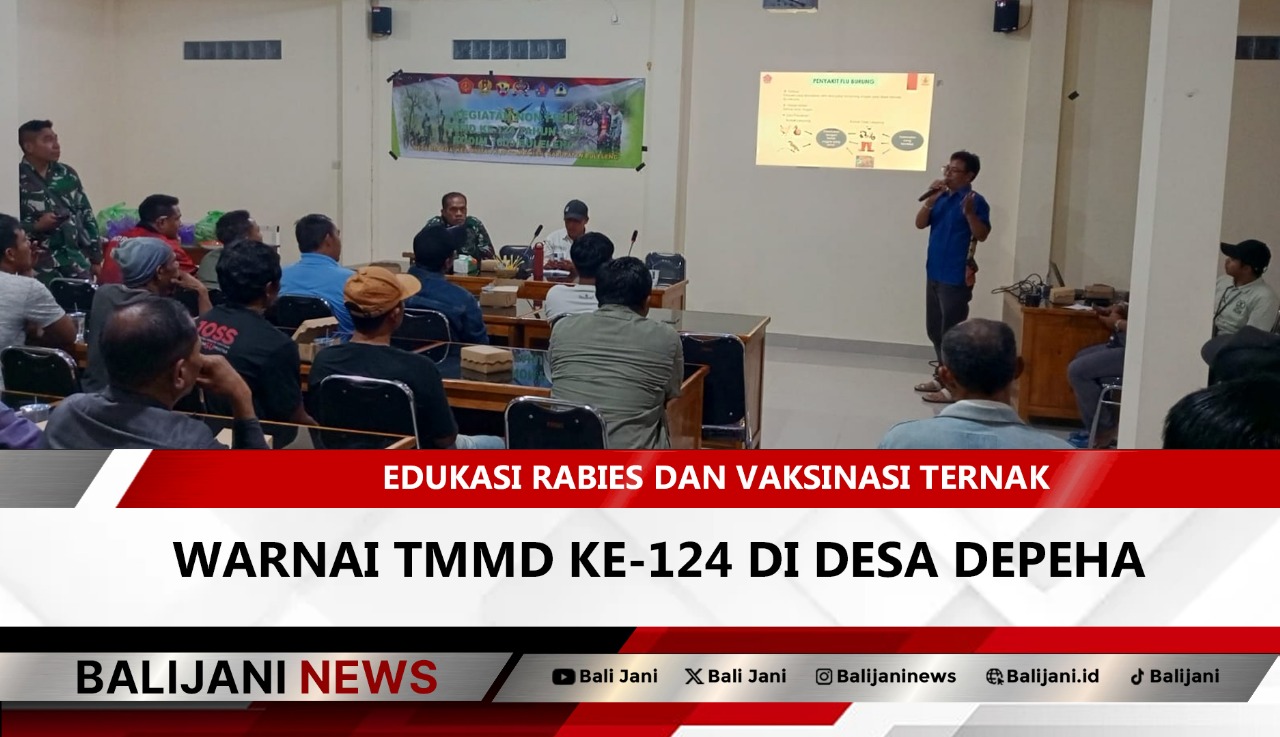Penyuluhan rabies dan vaksinasi ternak dalam kegiatan TMMD ke-124 di Desa Depeha oleh Kodim 1609/Buleleng
