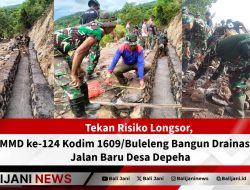 Tekan Risiko Longsor, TMMD ke-124 Kodim 1609/Buleleng Bangun Drainase di Jalan Baru Desa Depeha