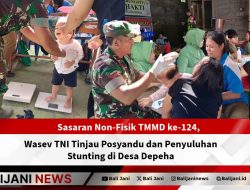 Sasaran Non-Fisik TMMD ke-124, Wasev TNI Tinjau Posyandu dan Penyuluhan Stunting di Desa Depeha