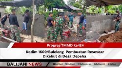 Pembuatan resevoar air TMMD 124 Kodim Buleleng di Desa Depeha