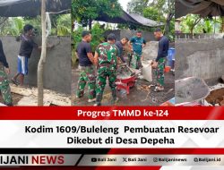 Progres TMMD ke-124 Kodim 1609/Buleleng Pembuatan Resevoar Dikebut di Desa Depeha