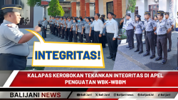 Kalapas Lapas Kerobokan Hudi Ismono saat memberikan pengarahan dalam apel WBK-WBBM di Badung, Bali