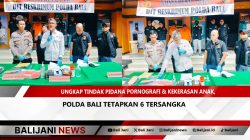 Polda Bali gelar konferensi pers ungkap kasus kekerasan dan pornografi terhadap anak di Denpasar.
