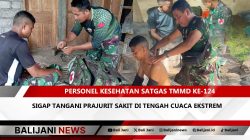 Personel Kesehatan Satgas TMMD ke-124 Sigap Tangani Prajurit Sakit di Tengah Cuaca Ekstrem