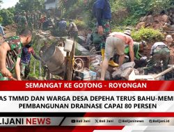 Semangat Ke gotong – Royongan Satgas TMMD dan Warga Desa Depeha Terus Bahu-Membahu, Pembangunan Drainase Capai 80 Persen