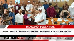 Penandatanganan Panitia Bersama Kongres Persatuan PWI di Dewan Pers