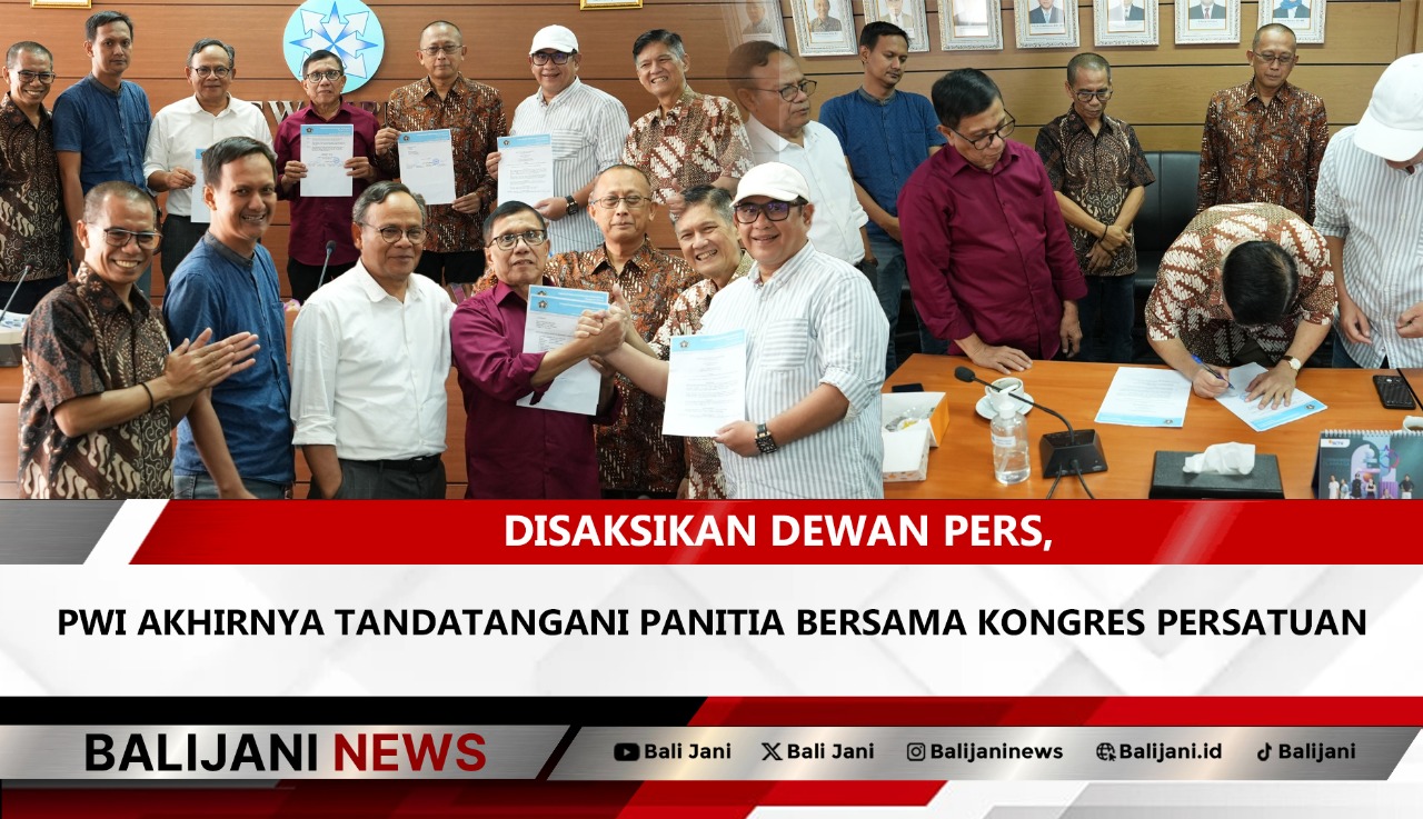 Penandatanganan Panitia Bersama Kongres Persatuan PWI di Dewan Pers