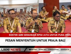 Koster-Giri Serahkan Rp50 Juta untuk Pura IPDN, Pesan Menyentuh untuk Praja Bali