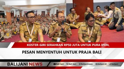 Koster-Giri Serahkan Rp50 Juta untuk Pura IPDN, Pesan Menyentuh untuk Praja Bali