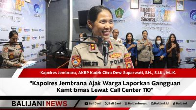 Kapolres Jembrana ajak warga laporkan gangguan kamtibmas via Call Center 110 dalam talk show di Radio Ananta Praja Swara