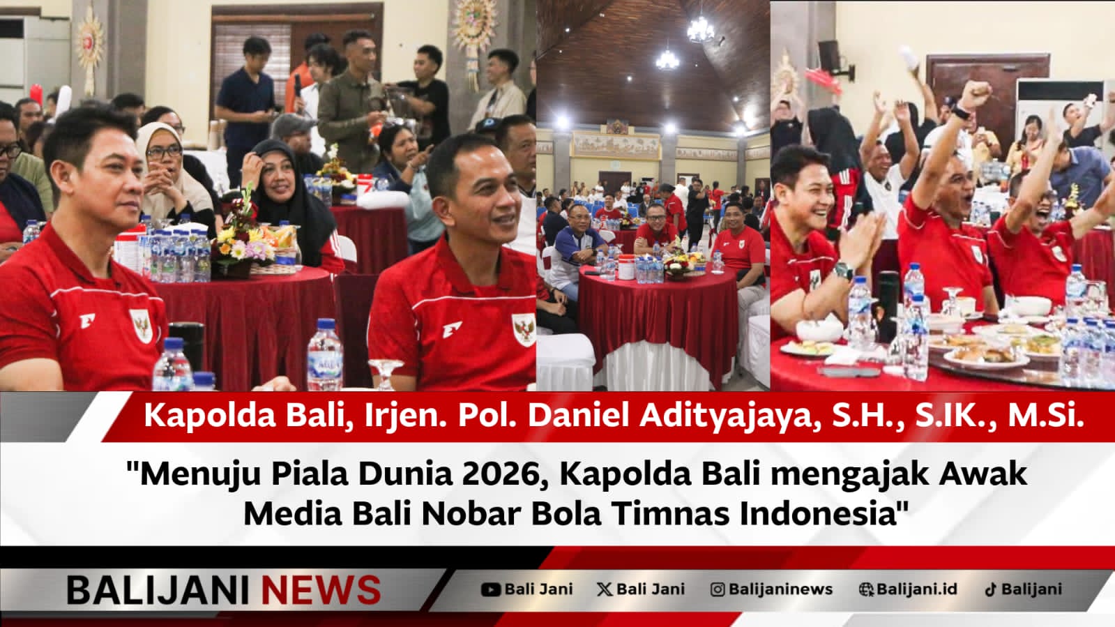 Kapolda Bali Nobar Timnas Indonesia bersama Awak Media