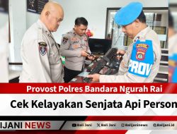 Provost Polres Bandara Ngurah Rai Cek Kelayakan Senjata Api Personel
