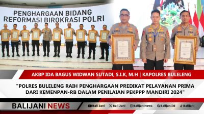 Kapolres Buleleng terima Penghargaan Pelayanan Publik Prima 2024