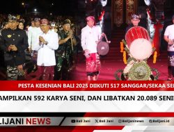 Pesta Kesenian Bali 2025 Diikuti 517 Sanggar/Sekaa Seni, Tampilkan 592 Karya Seni, dan Libatkan 20.089 Seniman