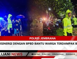Polres Jembrana Bersinergi dengan BPBD Bantu Warga Terdampak Banjir