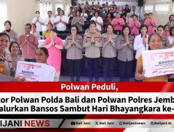 Polwan Peduli, Pakor Polwan Polda Bali dan Polwan Polres Jembrana Salurkan Bansos Sambut Hari Bhayangkara ke-79