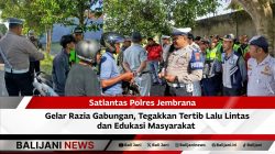 Razia Gabungan Satlantas Jembrana Tertibkan Lalu Lintas