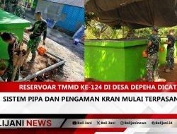 Reservoar TMMD ke-124 di Desa Depeha Dicat, Sistem Pipa dan Pengaman Kran Mulai Terpasang