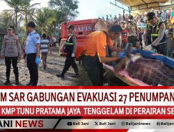 Tim SAR Evakuasi Penumpang Kapal Tenggelam di Selat Bali, 4 Tewas