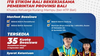 Kuliah Gratis di STIKOM Bali, Khusus Warga Bali Tak Mampu