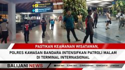 Patroli malam bandara Ngurah Rai oleh Polres untuk keamanan wisatawan