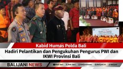 Pelantikan Pengurus PWI Bali 2025-2030 dihadiri Kabid Humas Polda Bali