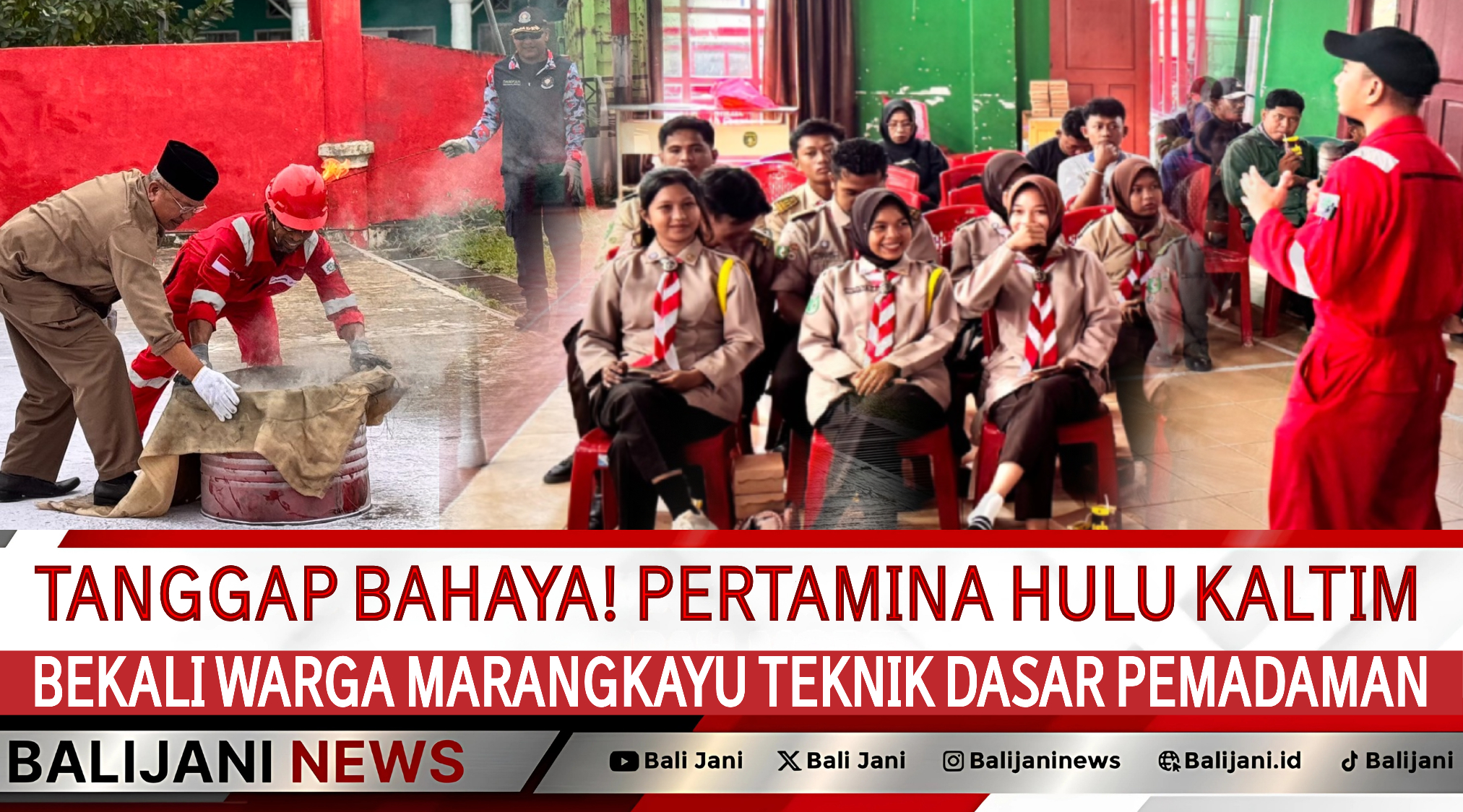 pelatihan dasar pemadaman oleh Pertamina di Marangkayu