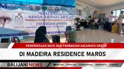 Pemeriksaan mata dan pembagian kacamata gratis di Madeira Residence Maros