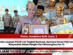 Polres Jembrana Raih Juara 1 Lomba Layanan POLRI 110 Tingkat Nasional, Apresiasi Kreasi Polri untuk Masyarakat dalam Rangka Hari Bhayangkara ke-79