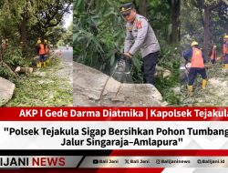 Polsek Tejakula Sigap Bersihkan Pohon Tumbang di Jalur Singaraja–Amlapura