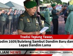 Tradisi Tepung Tawar, Kodim 1609/Buleleng Sambut Dandim Baru dan Lepas Dandim Lama