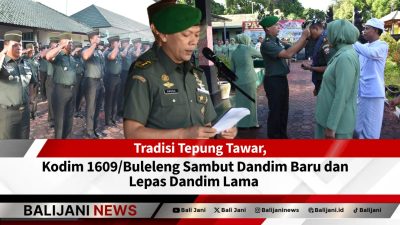 Tradisi Tepung Tawar Kodim Buleleng sambut Dandim baru 6. Caption gambar: