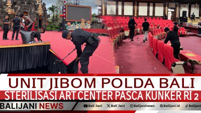 Unit Jibom Polda Bali Sterilisasi Art Center Pasca Kunker RI 2
