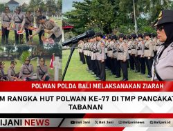 Polwan Polda Bali Melaksanakan Ziarah Dalam Rangka HUT Polwan ke-77 di TMP Pancakatirta Tabanan