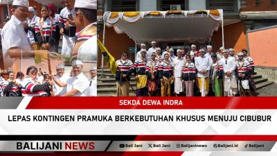 Sekda Dewa Indra Lepas Kontingen Pramuka Berkebutuhan Khusus Menuju Cibubur