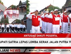 Antusias Diikuti Peserta, Bupati Satria Lepas Lomba Gerak Jalan Putra 17 KM