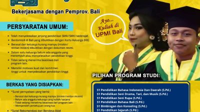 UPMI Bali Buka Program Beasiswa, Satu Keluarga Satu Sarjana Biaya Kuliah Ditanggung Plus Biaya Hidup Rp 1,4 Juta per Bulan