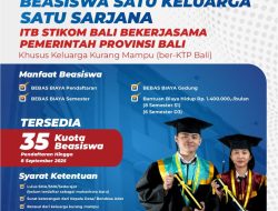 Bagi Ber-KTP Bali, Ayo Segera Daftar Program Satu Keluarga Satu Sarjana di ITB STIKOM Bali